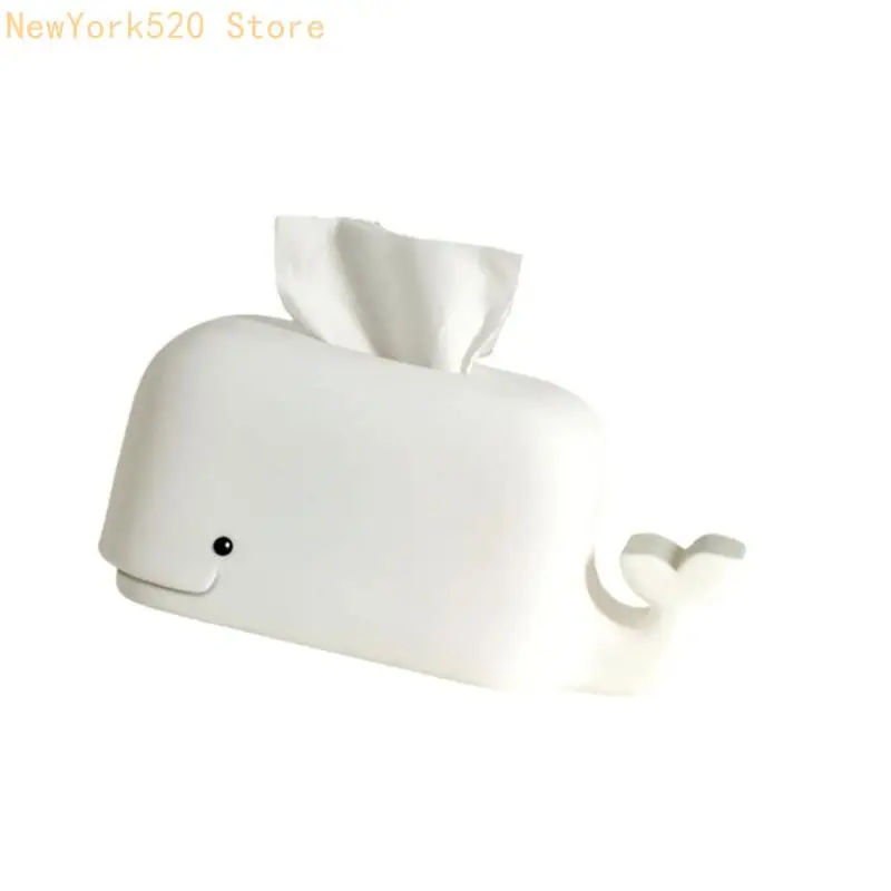 

Large Capacity Silicone Paper Towel Box Cover Waterproof Tissue Container Detachable Bottom Whale Napkin Holder N84C