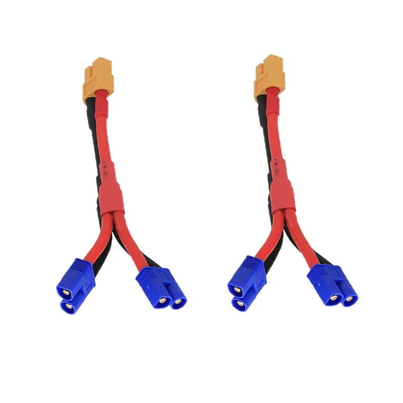 Câble de charge pour modèle de passe-temps RC, fil parallèle, connecteur femelle 1 compte 60 vers prise mâle 2 EC3, 12awg, 10cm, 1/2 pièces