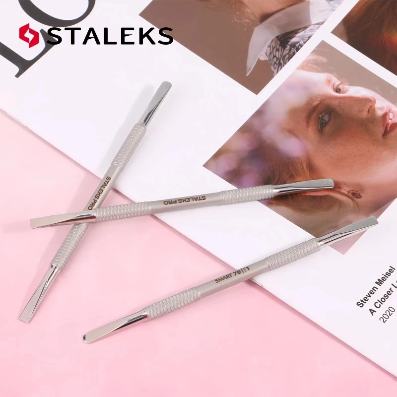 

1pc STALEKS PS-70-1 Europe Manicure Matte Double-head Non-slip Dead Skin Push Not Hurt Nail Pro Cuticle Pusher Nail Art Tool