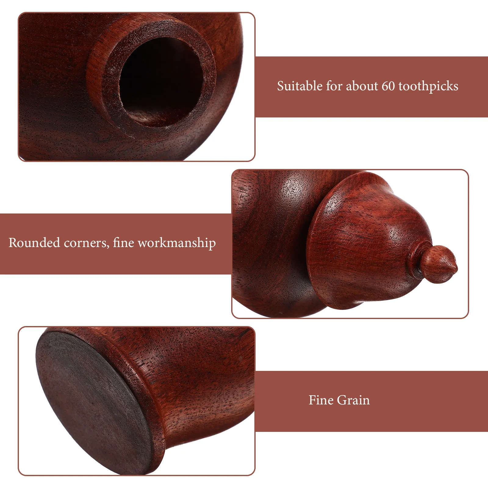 

Wooden Toothpick Holder Dispenser Household Organizer Decorative Cotton Bud Container Reusable