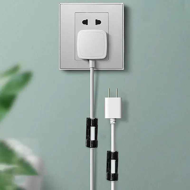 20 Pcs Cable Clips Organizer Drop Wire Holder Cord Management Self-Adhesive Cable Manager Fixed Clamp Wire Winder