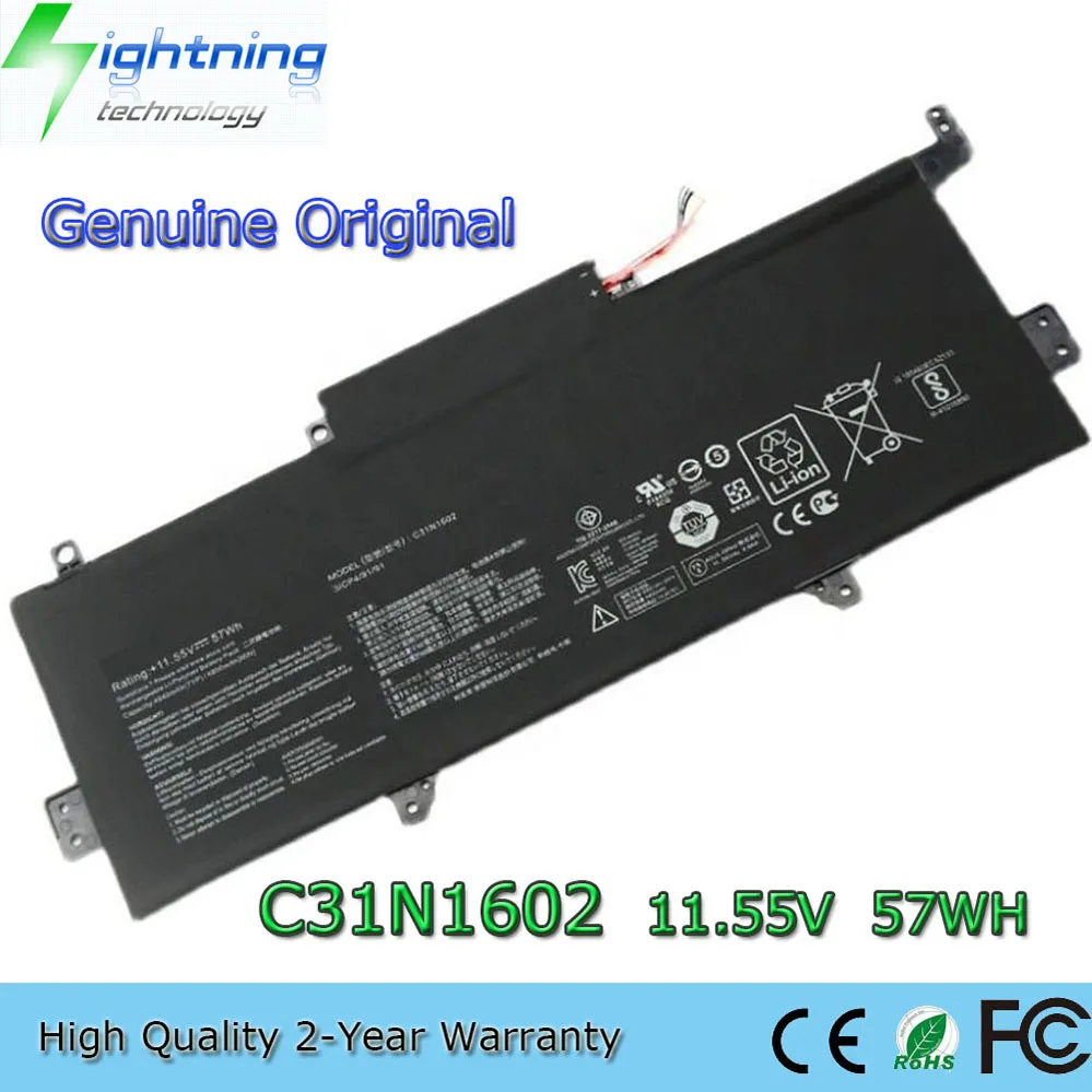 

C31N1602 11,55 В 57 Втч Аккумулятор для ноутбука Asus Zenbook U3000U UX330 UX330UAK UX330U UX330UA и т. д.