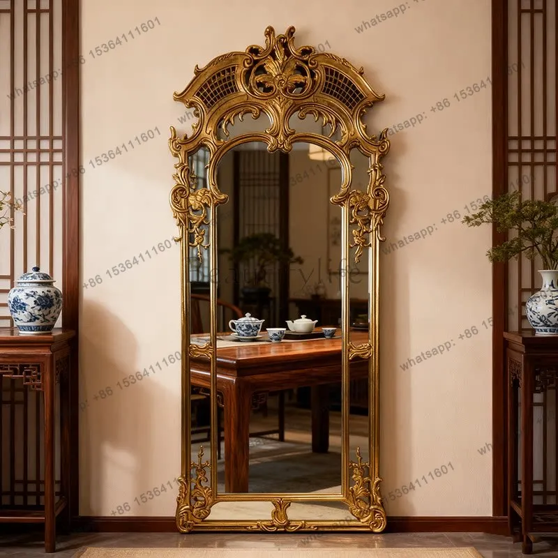 

French vintage full-length mirror home bedroom cloakroom full-body fitting mirror