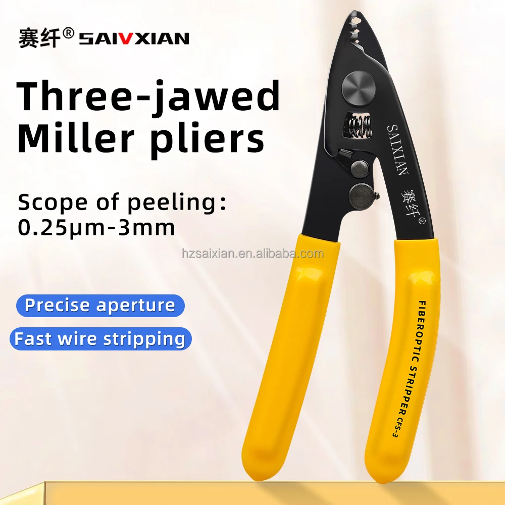 SAIVXIAN CFS-3 Three-Port Fibre Stripper Wire Strippers with Three Hole Plier for POE 4G 3G  Networks FTTH Tools