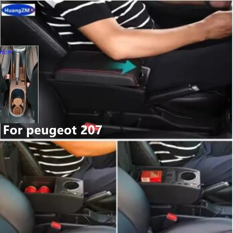 

Central armrest box For peugeot 207 armrest box For peugeot 207cc Car Armrest box Central Storage box cup holder Dedicated