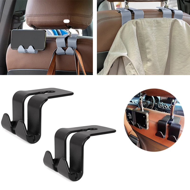 

Car Seat Headrest Hook Multifunction Seat Back Phone Holder Auto Back Seat Organizer Hanger Fastener Clip Interior Accessories