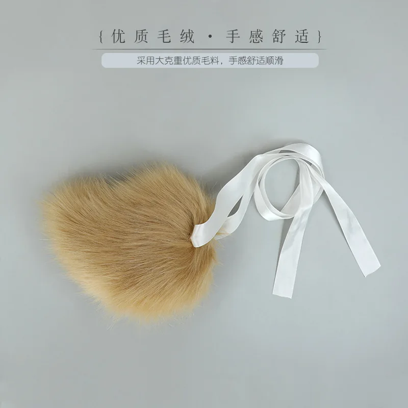 Kawaii กระต่ายหาง Plush Faux Fur กระต่ายหางชุดคอสเพลย์ผู้หญิง Props กระต่ายหางสำหรับปาร์ตี้ฮาโลวีนบทบาทเล่น JK สาวอะนิเมะหาง