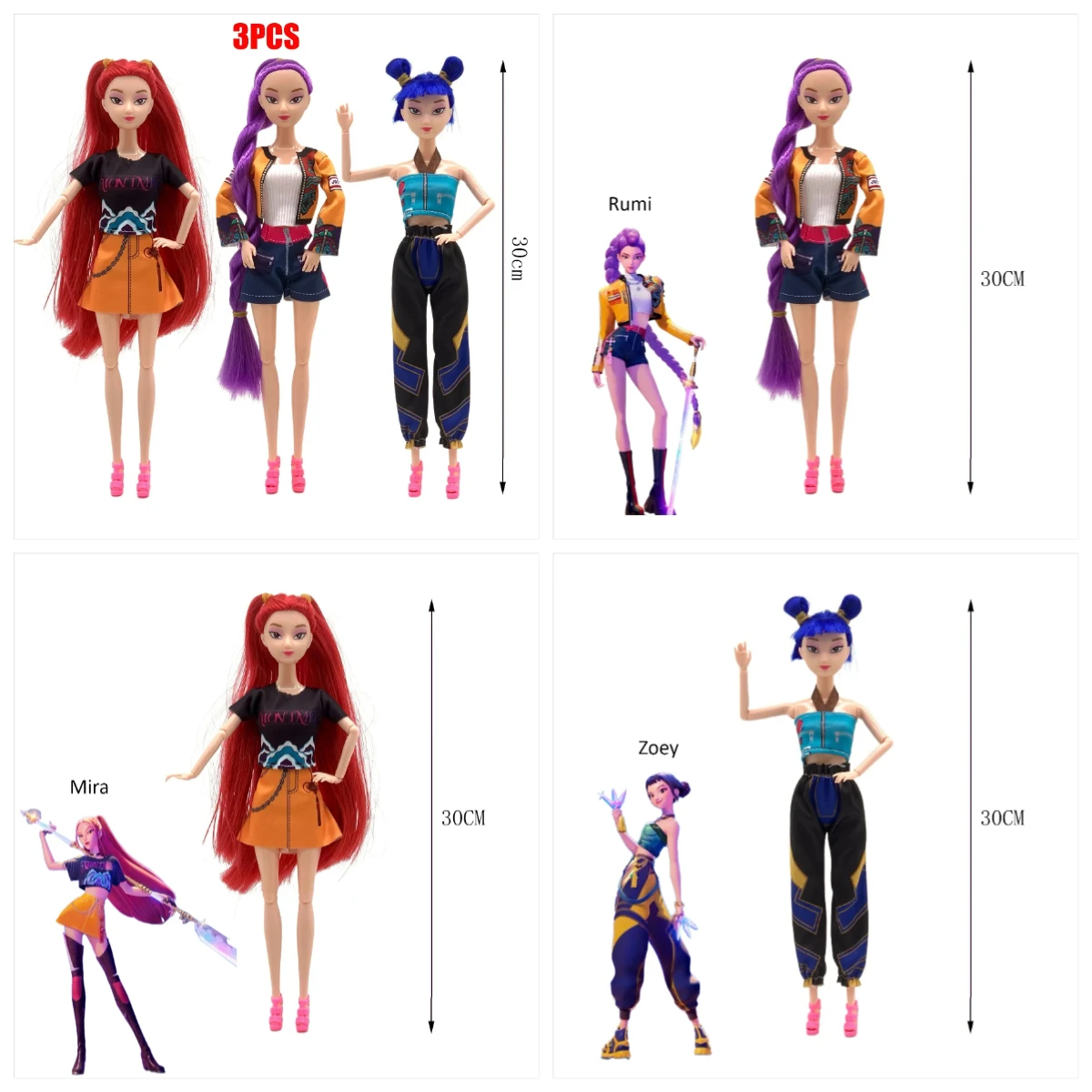 

HOT KpopDemon Hunters Action Figure New K-POP Demon Slayer Vinyl Doll Lumimila Zoey Desktop Ornament Toy For Kid Gifts