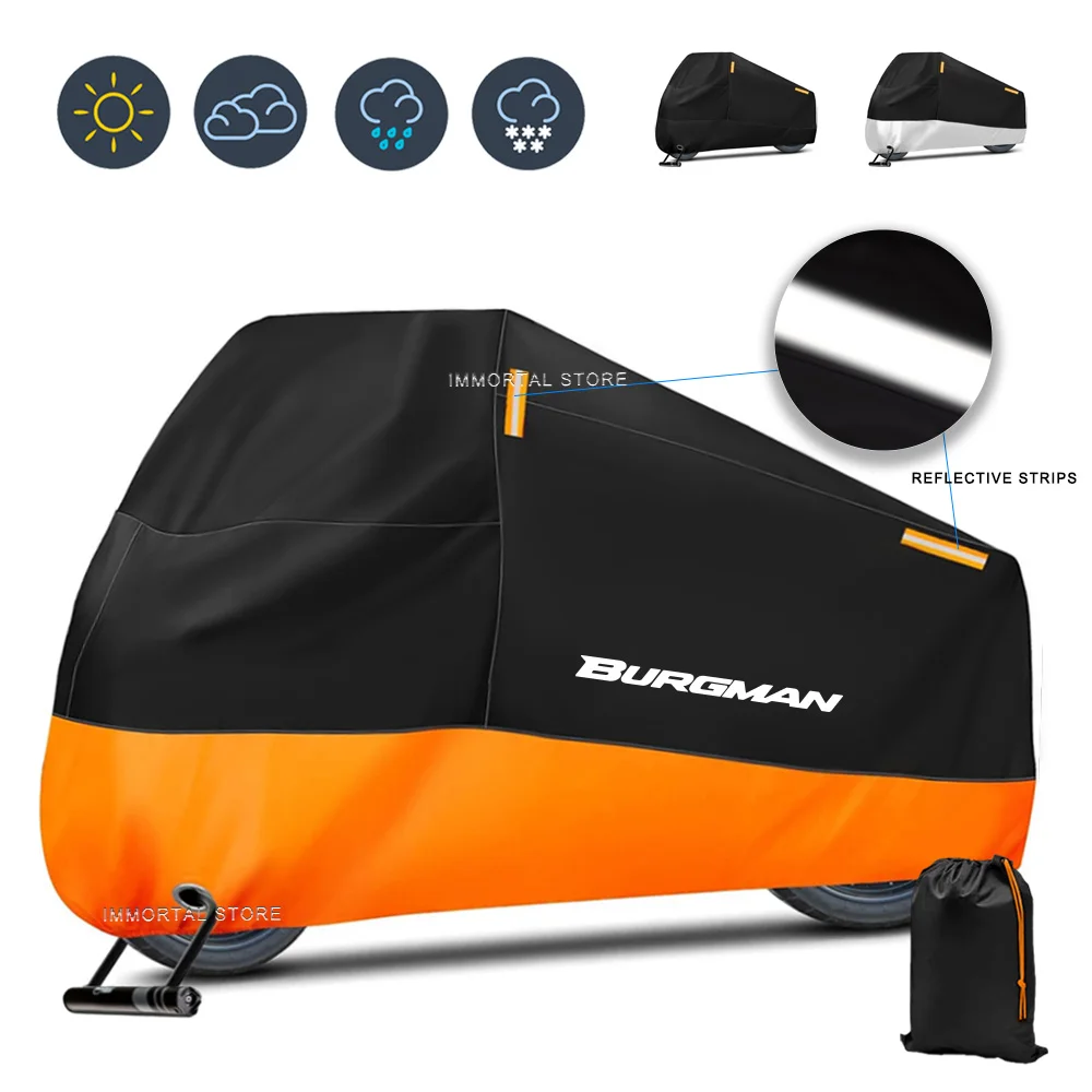 

For Burgman 400 650 125 AN400 AN650 AN SKYWAVE 400 Motorcycle Cover Waterproof Outdoor Rain Dustproof UV Protector Covers