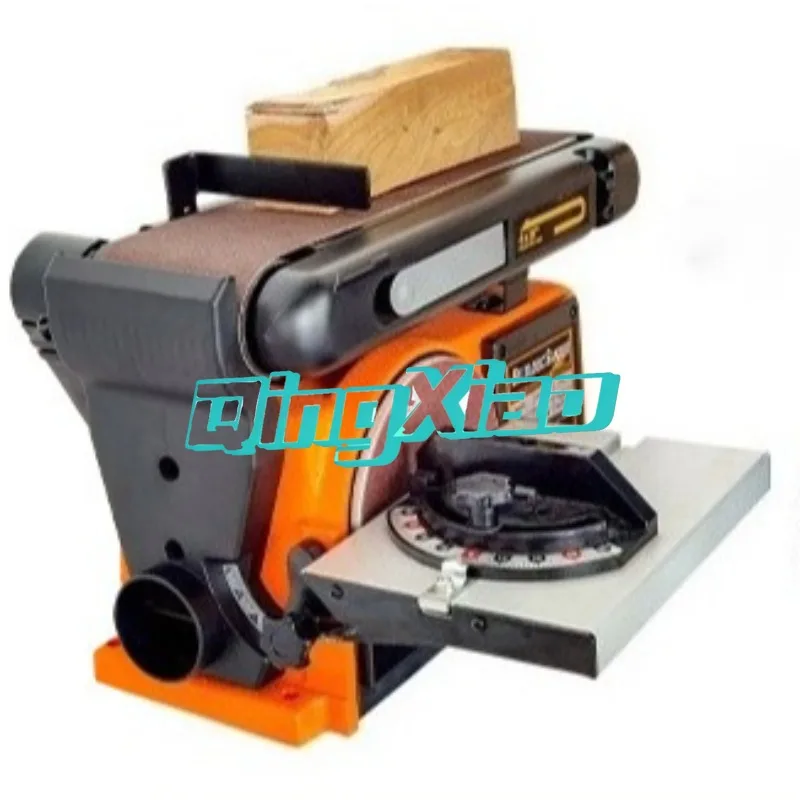 370W Aluminum Base Sanding Disc Belt Sander Grinding Wheel Machine Small Woodworking Polishing Machine