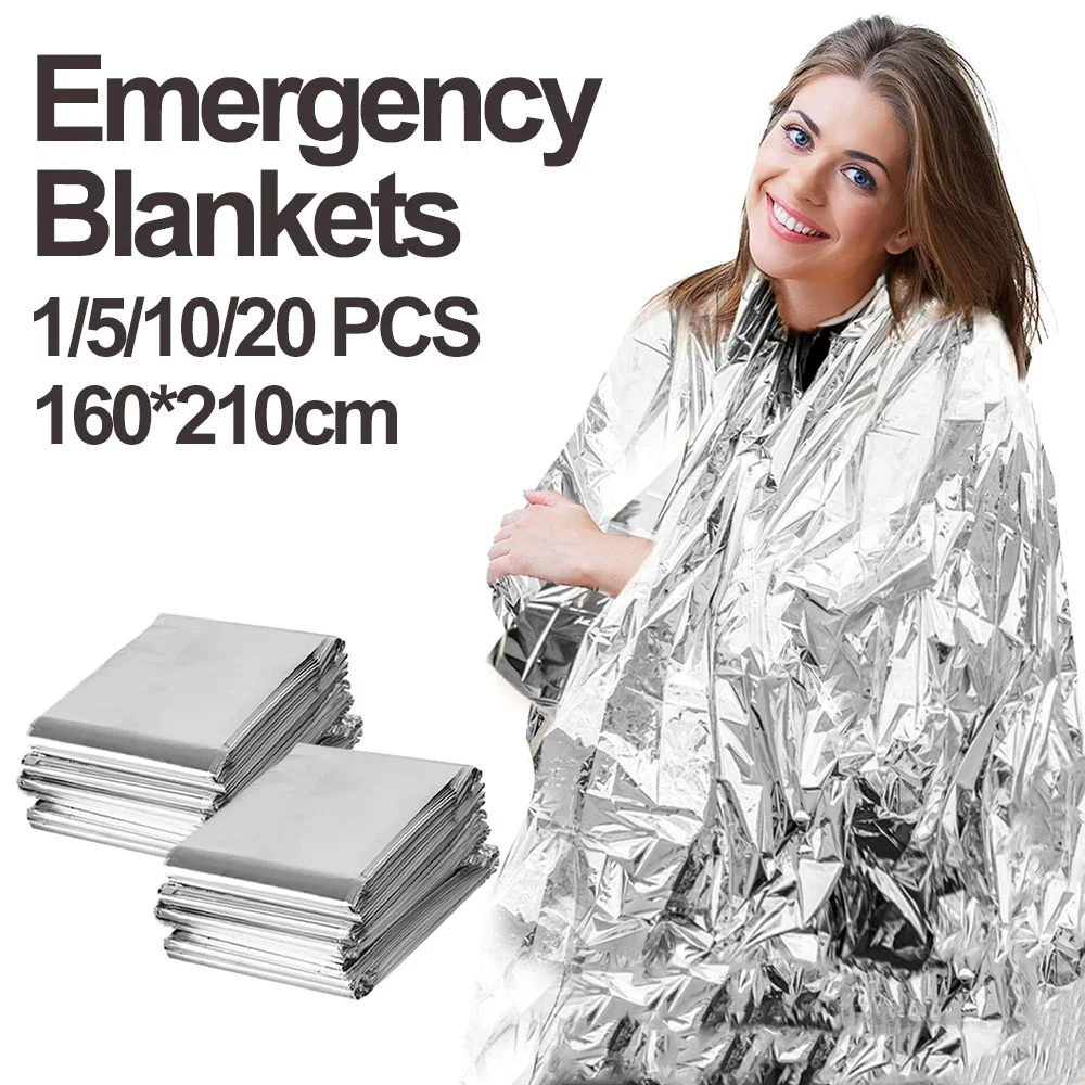 Emergency Blankets Thermal Blanket Outdoor Survival First Aid Rescue Kit Camping Gear Hiking Gigantic Space Foil Silver Gold