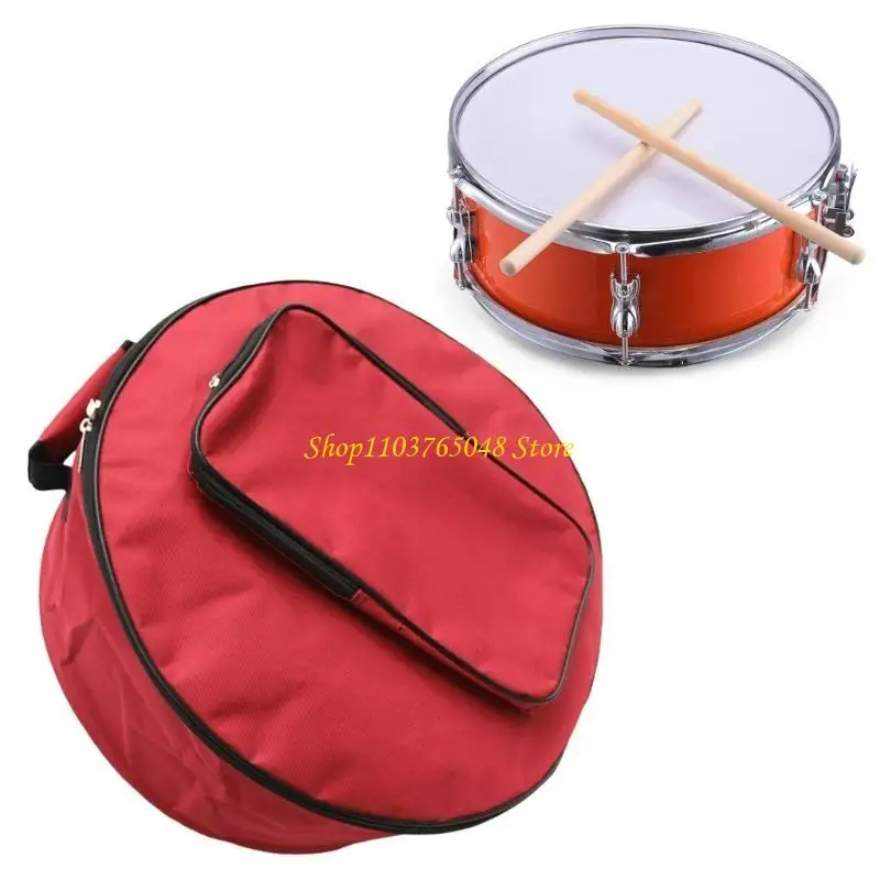 R53E Compact Snares Drum Bag with Outside Pockets Portable Drum Case Storage Oxford Cloth Drum Backpack Enduring