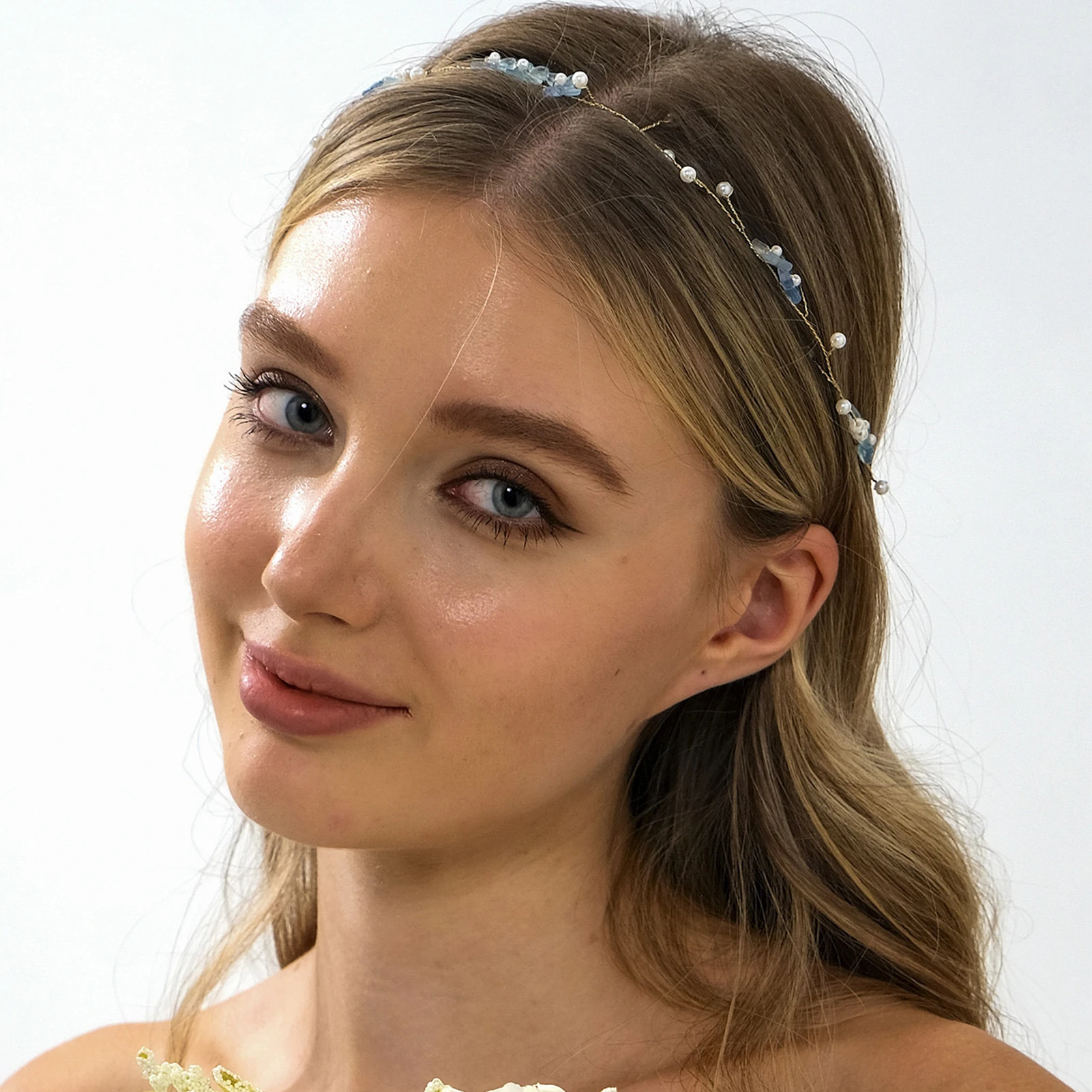 

Обруч для волос для девочек с декором из жемчуга, роскошные аксессуары для волос с флэш-жемчугом для банкета, свадьбы, маскарада