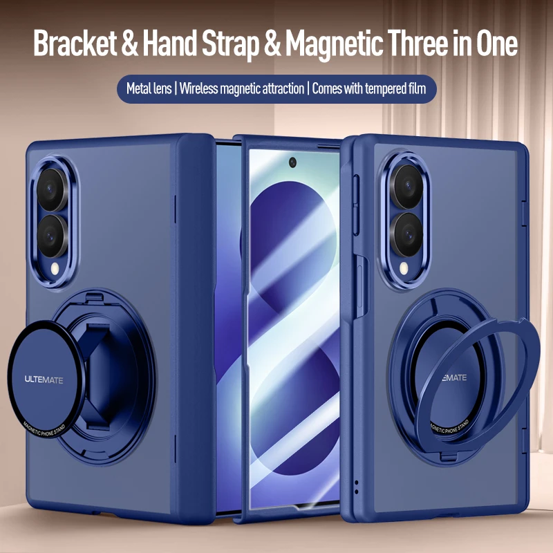 Magnetic Skin-Fee Stand Shell-Film Integrated Shockproof Case For Samsung Galaxy Z Fold 8 5G with Magsafe Hinge Protection Cover