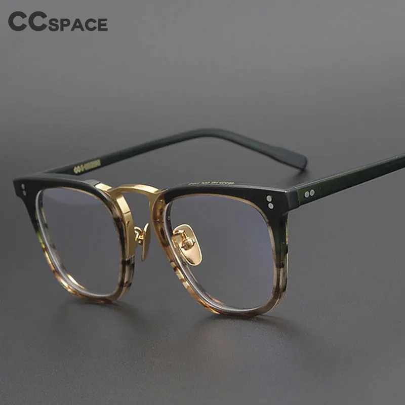 49309 Retro Acetate Glasses Frames Pure Titanium Beam Art Men Women Optical Fashion Computer Glasses