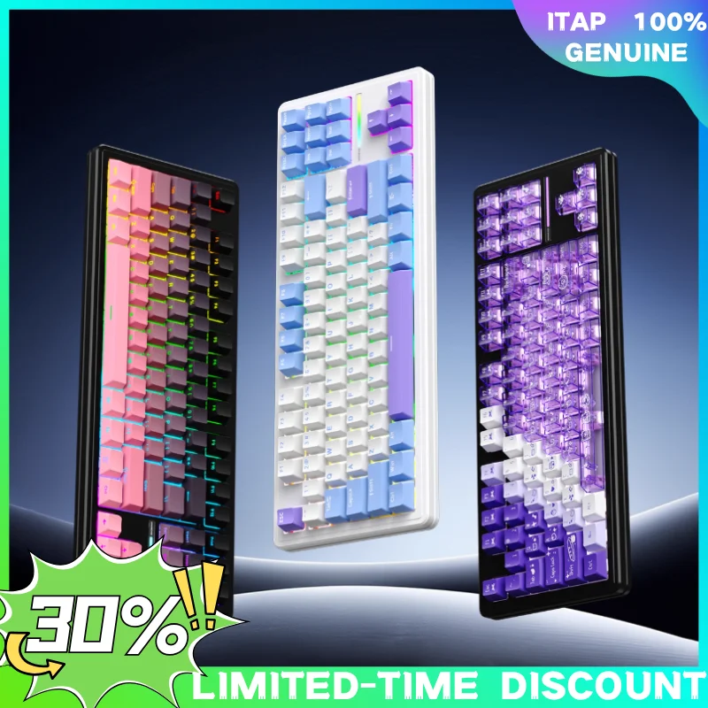 

New Attack Shark M87PRO V2 Custom Magnetic Axle Mechanical Keyboard Side-engraved PBT Keycaps Hot-pluggable Gaming Keyboard