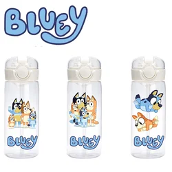 子供のためのポータブルフリップトップウォーターカップ,青い漫画のアニメーション,飲用ボトル,bluey,melanie,heeler,bingo,heeler,400