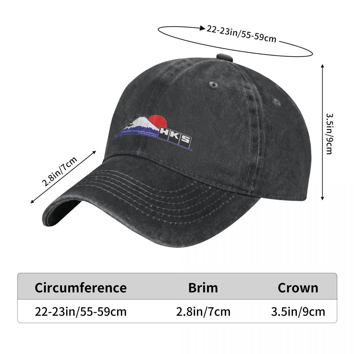 HKS Fujiyama Baseball Cap Men Hats Women Visor Protection Snapback HKS Caps image 4