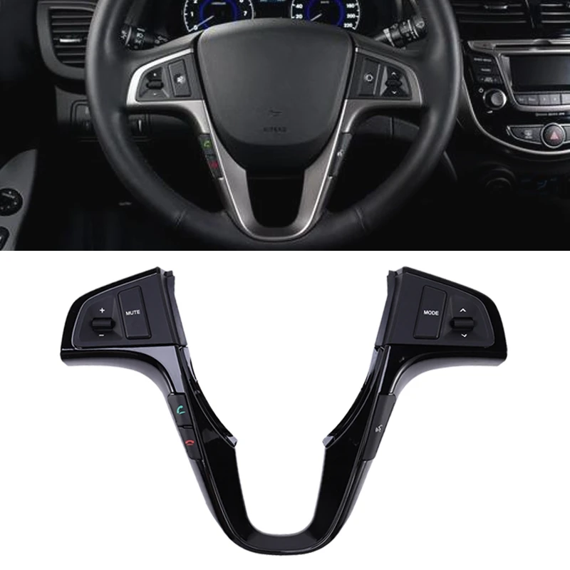 Multifunction Steering Wheel Cruise Button Audio Volume Music Control Button With Light&BT For Hyundai Verna Solaris