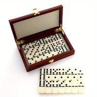 [Leather Dominoes Set] 28pcs Dominoes Set - PU Leather Box Packaged - Indoor Table Games