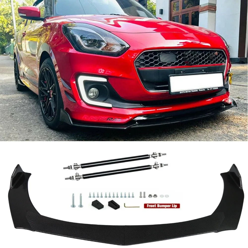 

Carbon Fiber Front Bumper Lip For Suzuki Swift RS Splitter Spoiler+Strut Rods United States