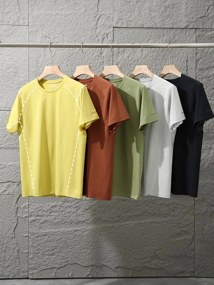 Ultra-Thin Thread Laser-Pierced Armpit Men's Short-Sleeve T-Shirt Lightweight Breathable Couple Training Top Summer Fashion