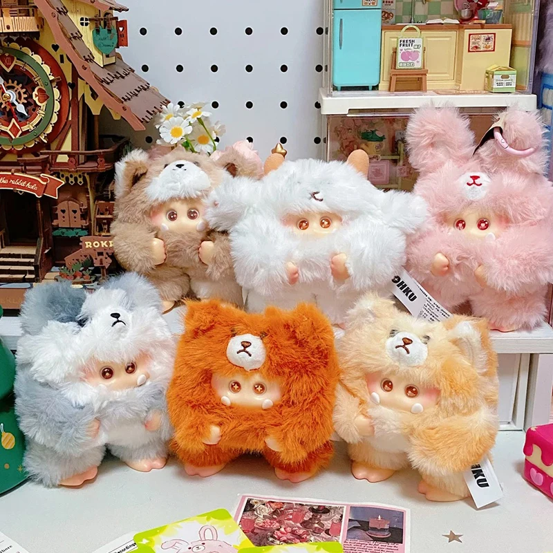 Giggle Monster Furry Forest Serie Blind Box Giggle Monster Vinyl Plüsch Mystery Box Anime Puppen Anhänger Überraschungstüte Deko-Spielzeug