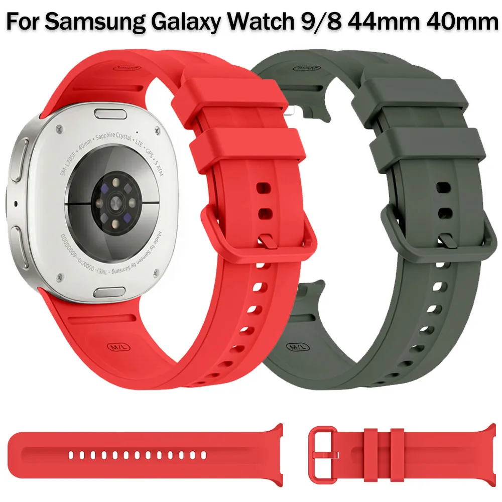 Silicone Strap for Samsung Galaxy Watch 9/8 44mm 40mm Original Wristband Correa for Samsung Galaxy Watch 8 Classic 46mm Bracelet