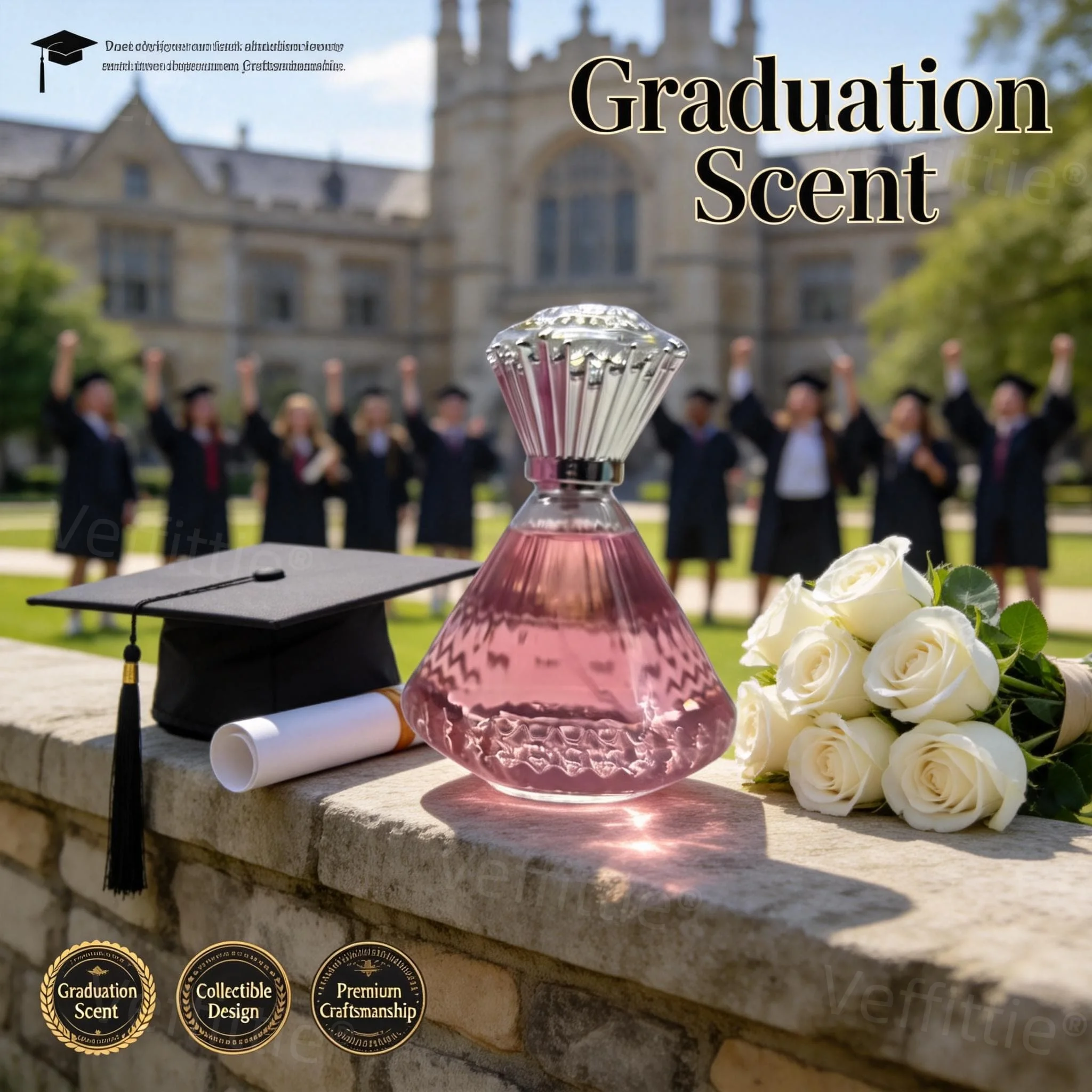 

Graduation Celebration Almond Floral Women Eau De Parfum 3.4oz, Cheerful Gourmand Scent, Ceremony Wear, Joyful Festive Vibe