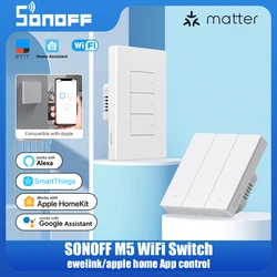Sonoff M5 120W 86W Matter Wifi Smart Wall Switch Remote Control Via EWelink APP Alexa Homekit App Google Home Assistant Siri