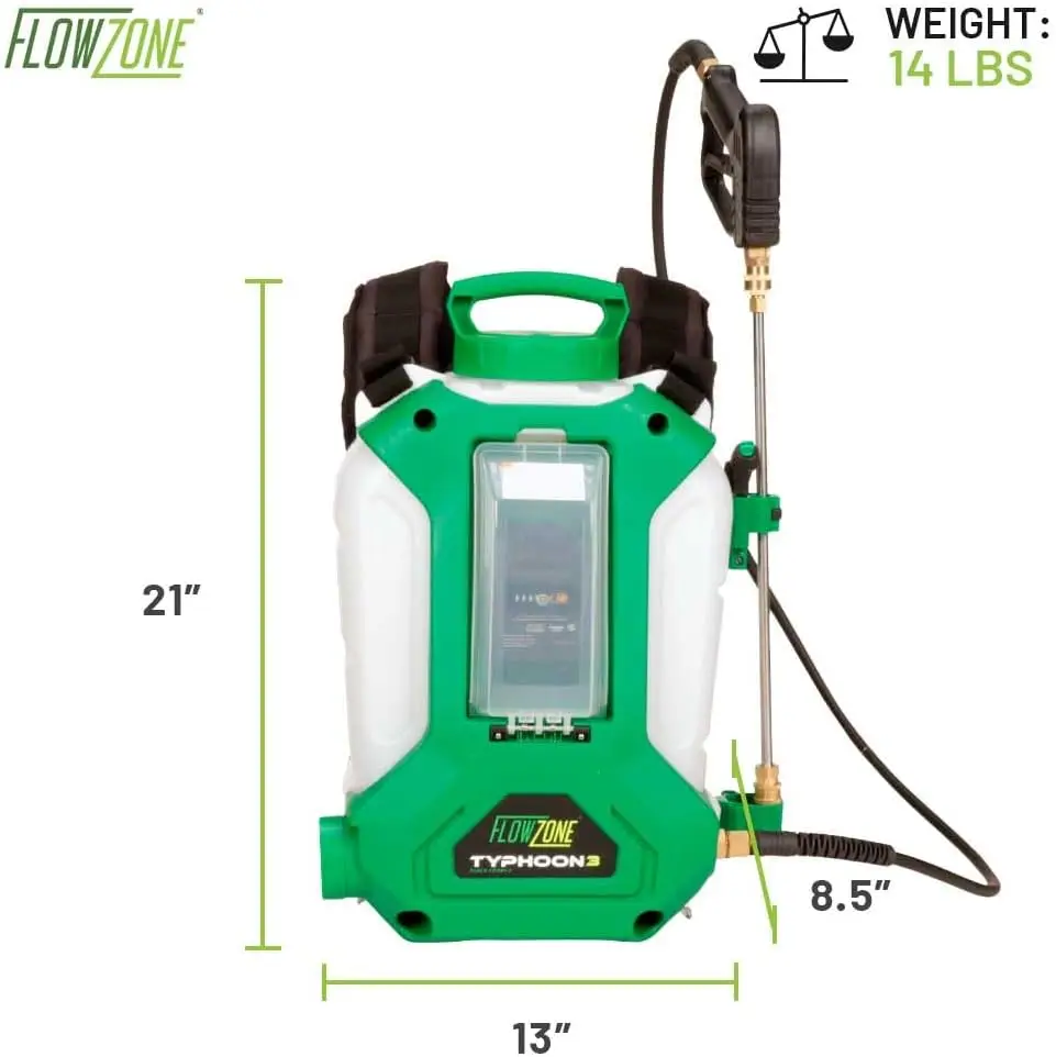 Typhoon 3 Battery Backpack Sprayer 4 Gal 5 Pressure Tool Only Variable 8 115 PSI QuickSwap Adapters Included Works With Cross Pl