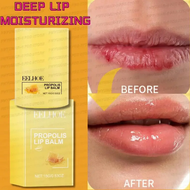 

15ml Honey Lip Butter Propolis Hydrating Overnight Lip Balm Mask 12hrs Long-lasting Moisture Gentle Exfoliation Korean Skin Care