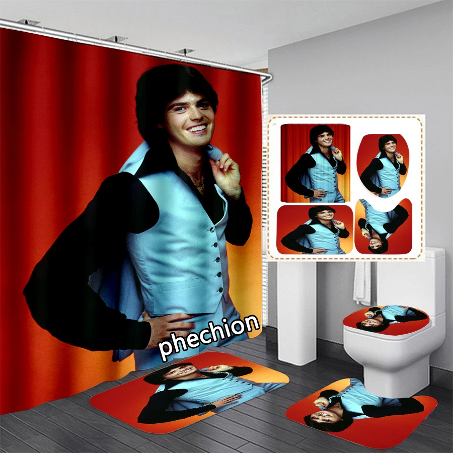 phechion New Fashion 3D Print Donny Osmond Shower Curtain Waterproof Bathroom Curtain Anti-slip Bath Mat Set Toilet Rugs VR282