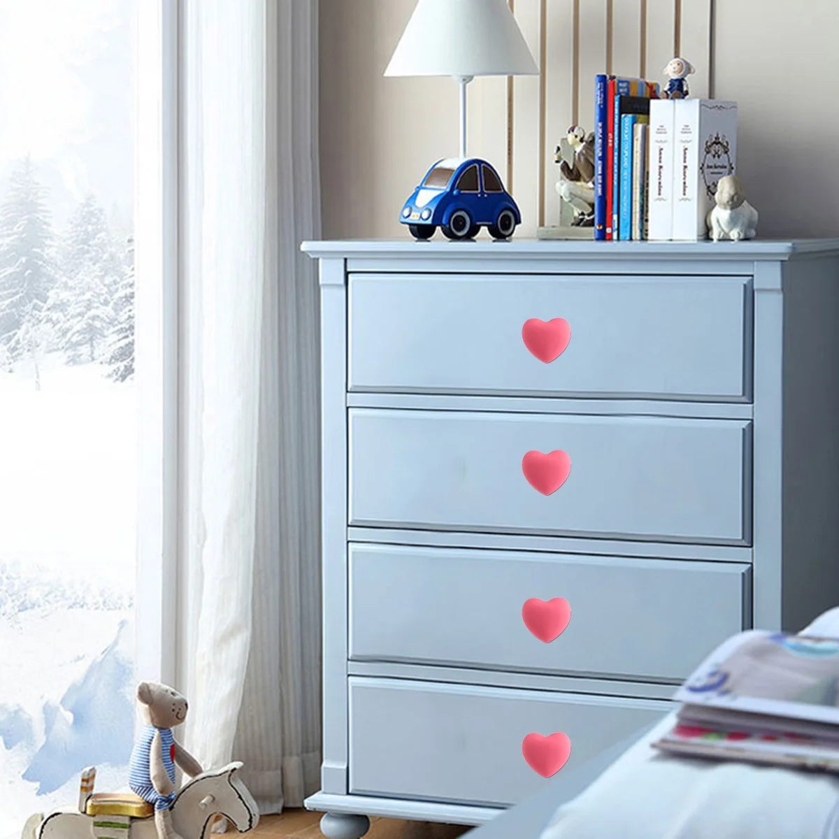 

4pcs Heart Shaped Handle Cartoon Cabinet Pull Cute Wardrobe Knob Durable Drawer Grip For Home Bathroom Office Furniture
