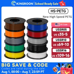 KINGROON Newest HS-PETG 3D Printer Filament 1.75mm High Speed 3D Printinng Material Hyper PETG 5KG 10KG Mix Color