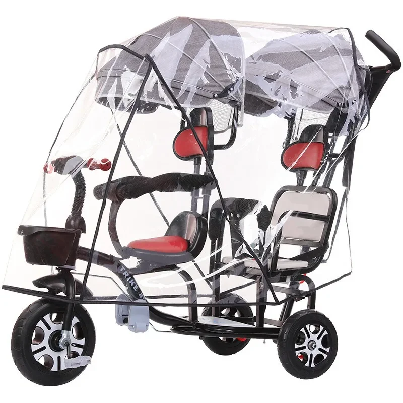 Twin Stroller Rain Cover Baby Pram Universal  Accessories Baby Stroller Windproof Warm Dust Proof Cover