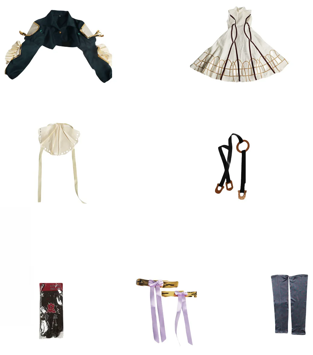 Costume de Cosplay de Demoiselle d'Honneur, Vêtement en Verre, Perruque de Dessin Animé, Robe de Princesse, Chaussures, Tenue d'Halloween, de Carnaval, pour Femme