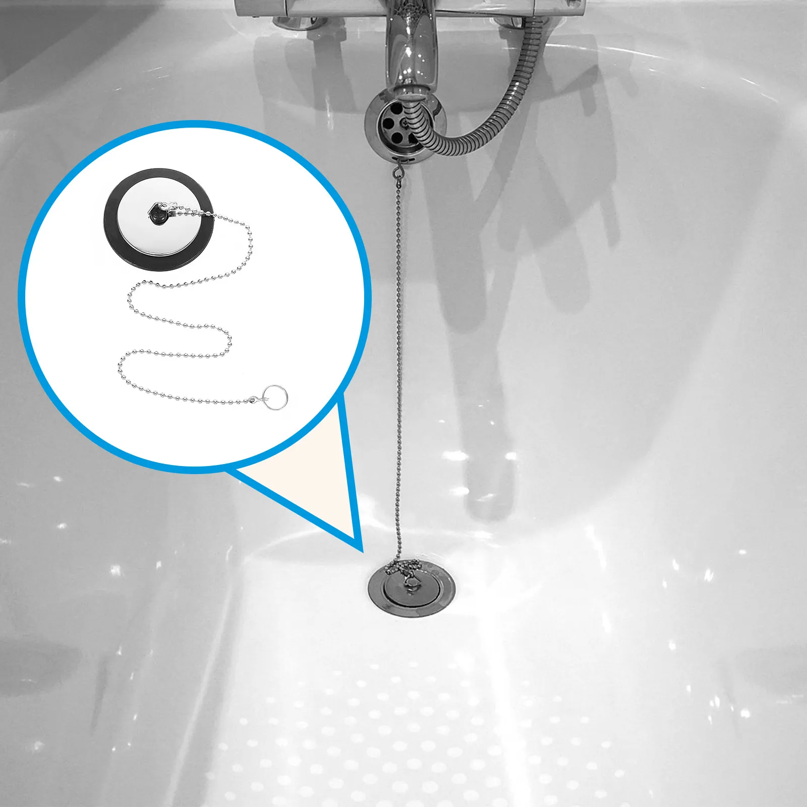 

Комплект из 2 гибких резиновых заглушек для раковины с цепочкой для снятия, герметичная крышка-пробка для кухонной мойки и ванной, защита от протечек