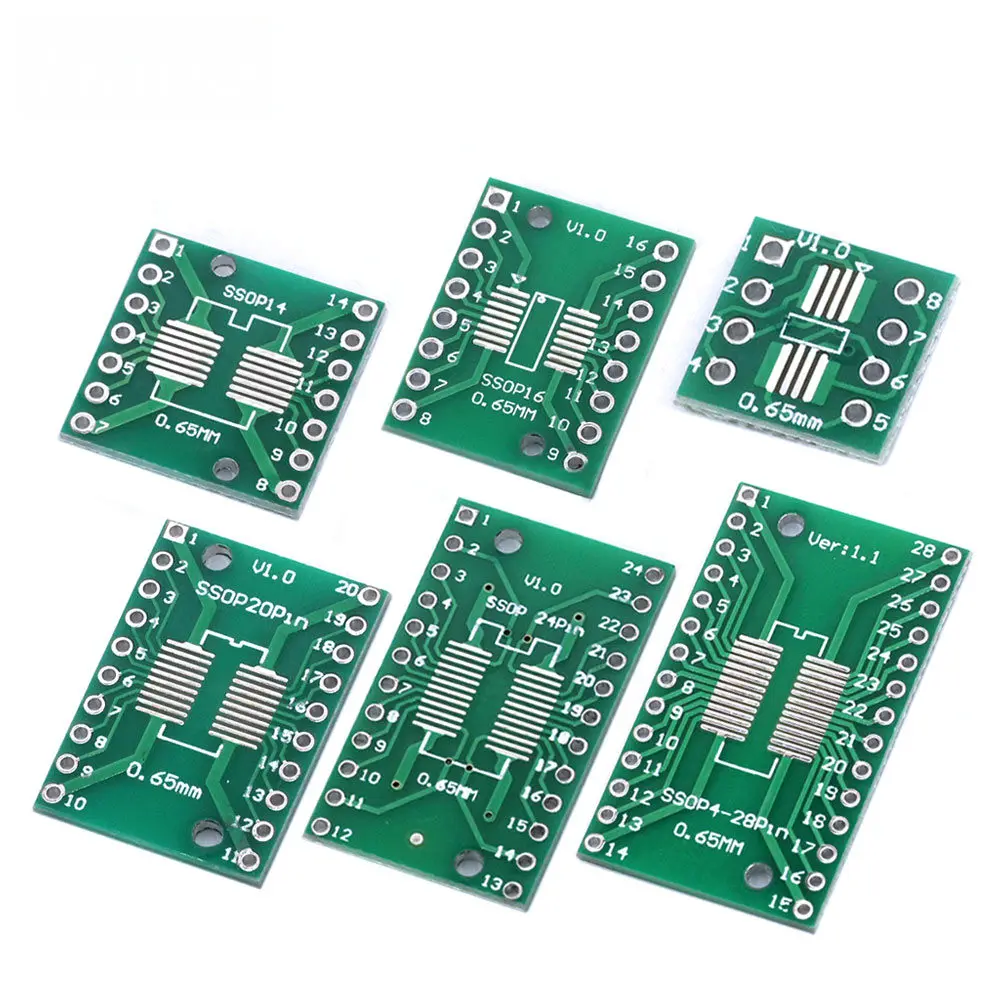 10PCS PCB Board SOP8 SOP14 SOP16 SOP20 SOP24 SOP28 QFP FQFP TQFP Turn To DIP Adapter Converter Plate TSSOP 8 14 16 20 24 28