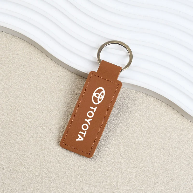 سلسلة مفاتيح جلدية للسيارة كيرينغ نمط جديد بسيط لتويوتا كورولا كامري Rav4 يارس هايلكس بريوس أوريس شر أفينسيس سباق ميراي #3