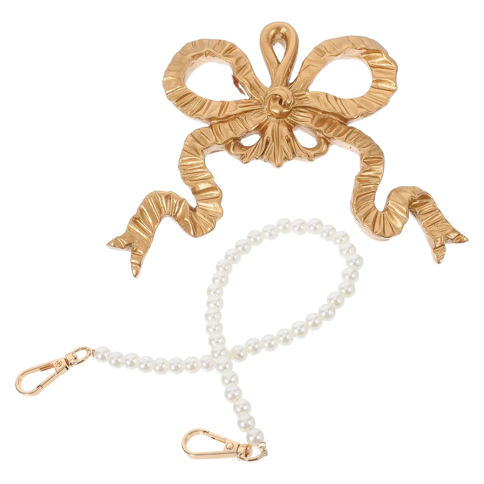 

1Set Golden Resin Bowknot Wall Hanging Vintage European Style Photo Frame Bathroom Kitchen Living Room Christmas Holiday