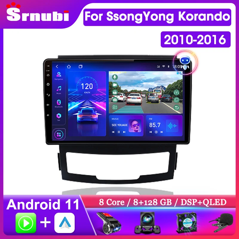 

Srnubi Android 11 2 Din для SsangYong Korando 3 Actyon 2 2010-2013 Автомагнитола мультимедийный плеер 2Din Carplay Стерео DVD головное устройство