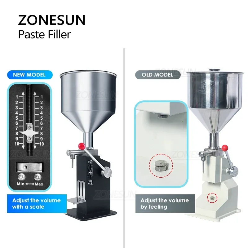 ZONESUN Liquid Paste Filling Machine Honey Pasta Sauce Gel Peanut Butter Cosmetic Cream Manual Bottle Filler ZS-MGT1S