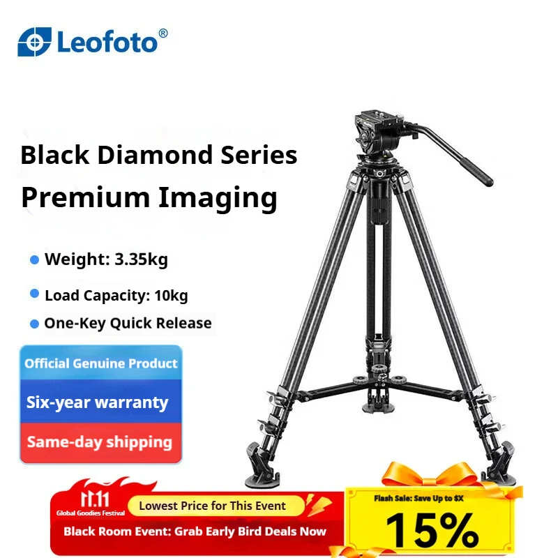 

Leofoto Black Diamond LVC-253C+BV-20 Series Heavy-Duty Camera Tripod with Hydraulic Damping Head for High-End Imaging