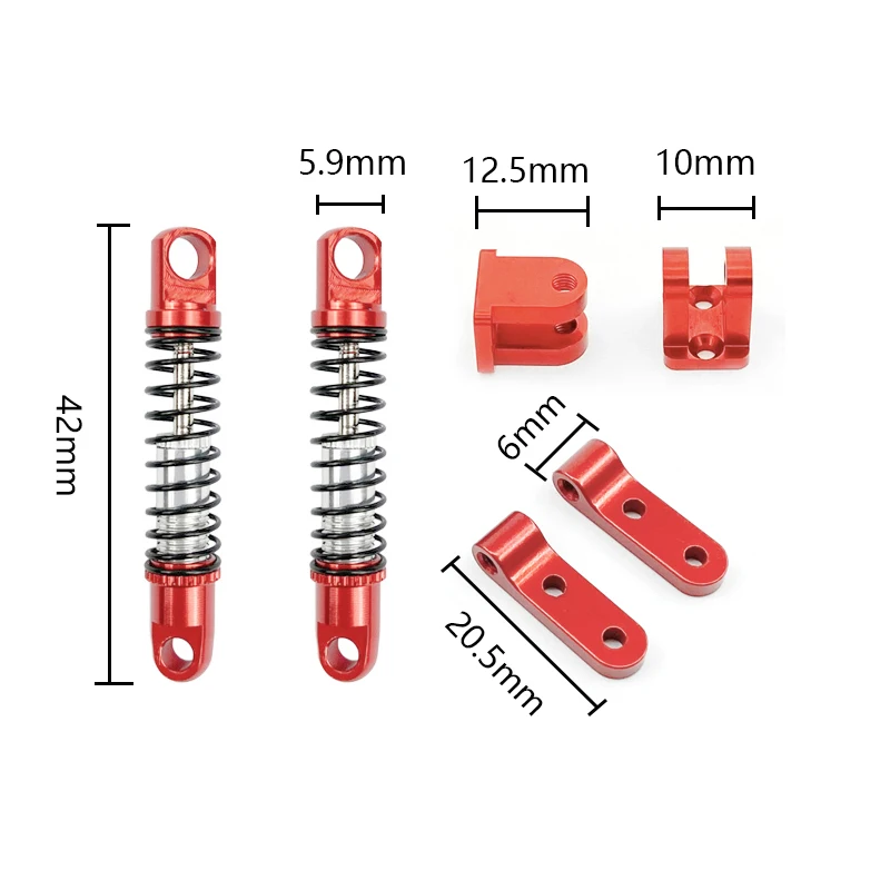 Metal Voor Achter Schokdemper Demper Met Mount Vaste Seat Upgrades Onderdelen Voor Wpl D12 Rc Auto Onderdelen Accessoires