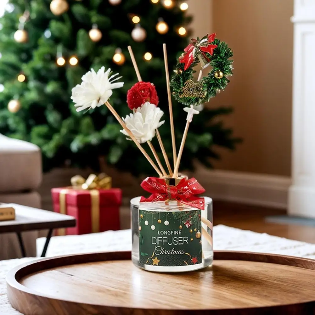 زيت عطري منزلي عديم اللهب من سيدار روز فريزيا مع عصا ناشرة، معطر هواء لغرفة المنزل، هدايا ديكور عيد الميلاد #4