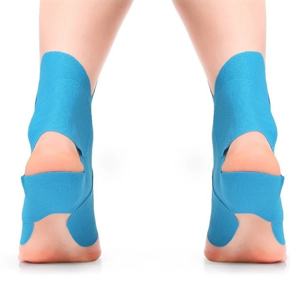 

5pcs Pre-Cut Kinesiology Tape Elastic Waterproof Muscle Support Tape Self-Adhesive Breathable Sports Ankle Tape Ankle Sprain