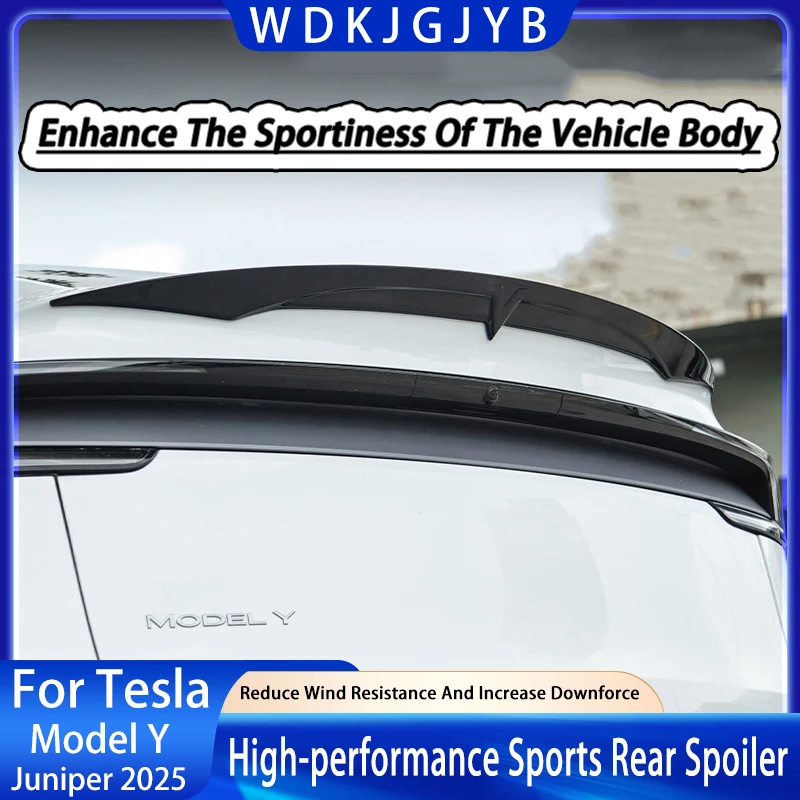 For New Tesla Model Y Juniper 2025+ Dedicated Tail Wing Upgrade And Modification High-performance Sports Non Perforated Spoiler