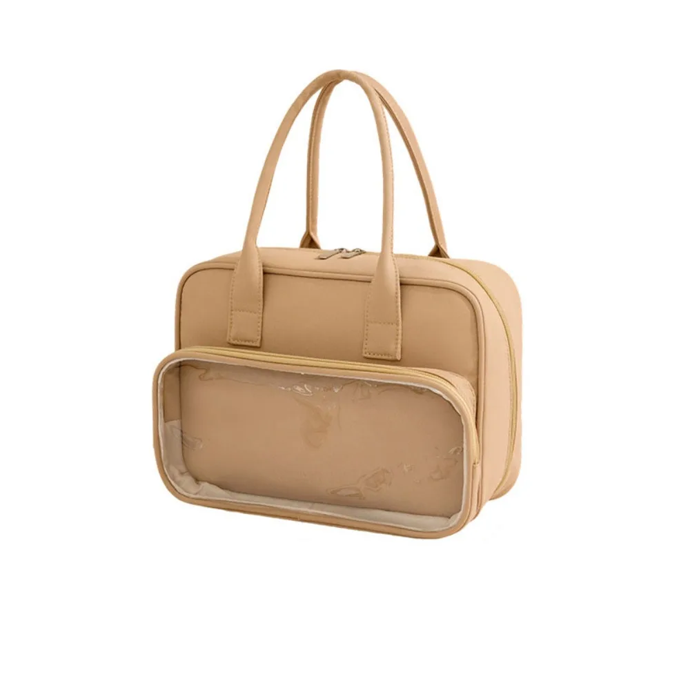 

Fashion PVC Makeup Bag Solid Color Large Capacity Handheld Cosmetic Case Organizer Case Zipper Toiletry Bag Ladies