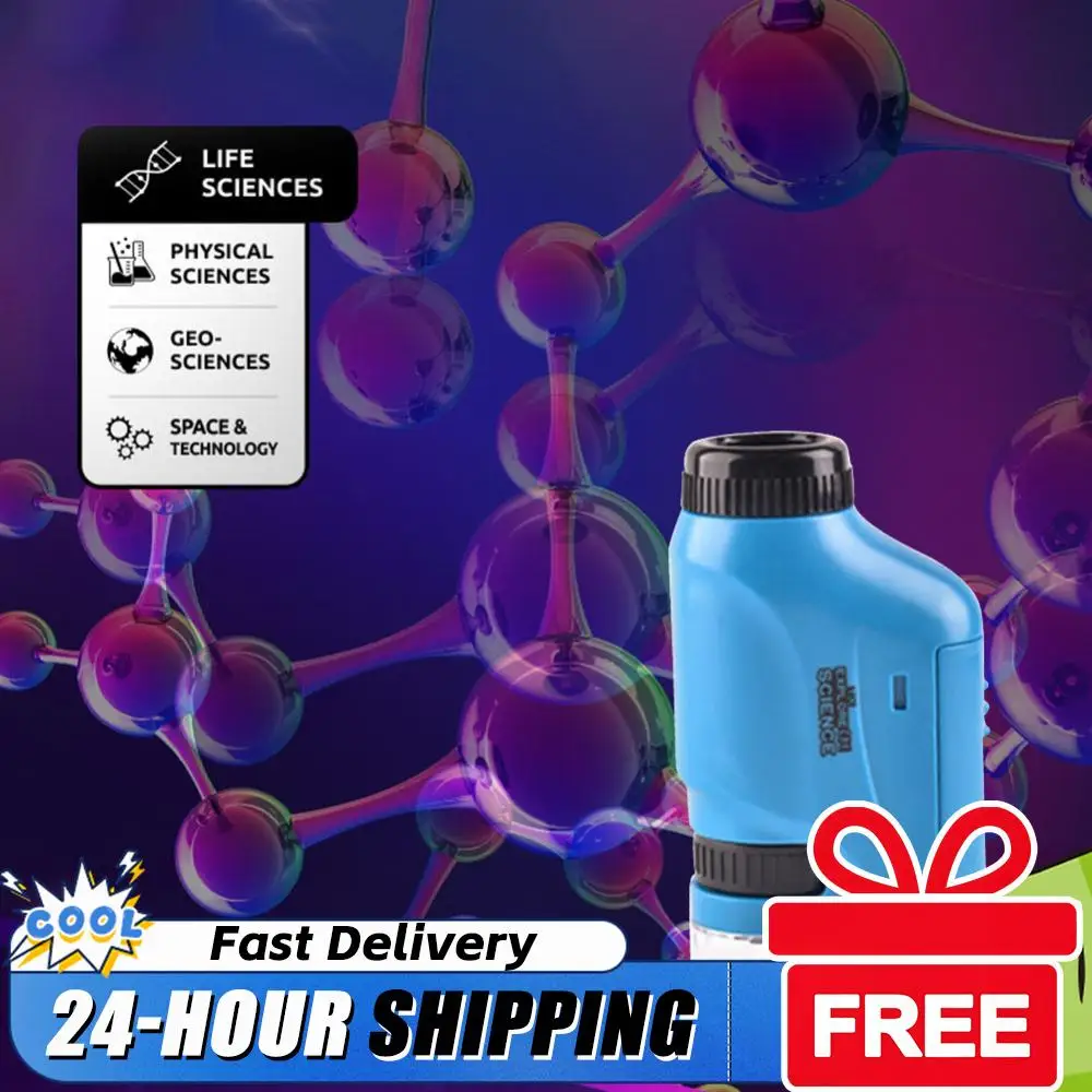 ハンドヘルドポケット顕微鏡 60-120X 電気顕微鏡 教育科学顕微鏡 電池式 観察学習用